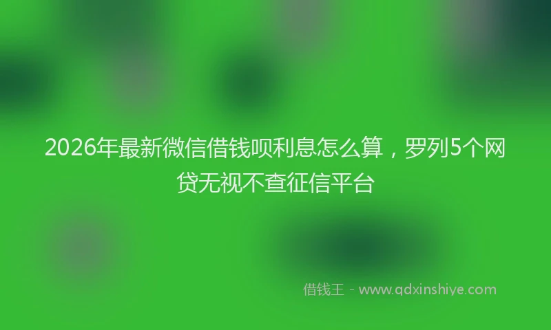 2026年最新微信借钱呗利息怎么算，罗列5个网贷无视不查征信平台