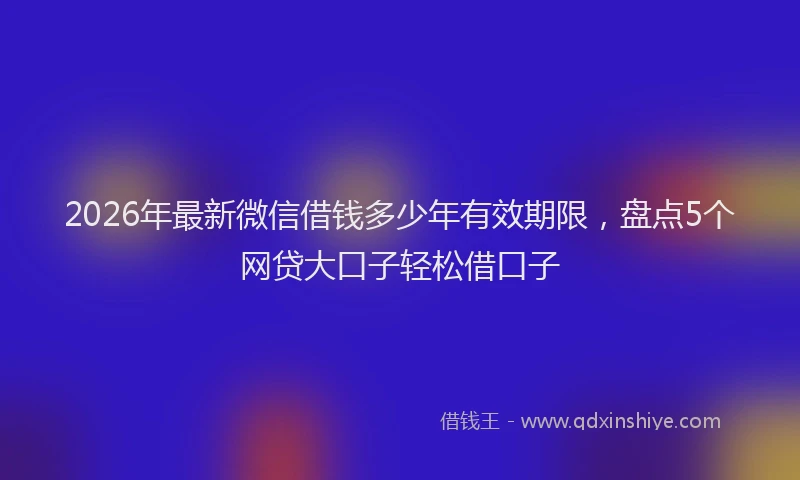 2026年最新微信借钱多少年有效期限，盘点5个网贷大口子轻松借口子
