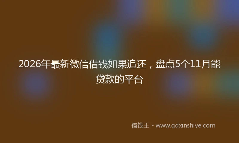 2026年最新微信借钱如果追还，盘点5个11月能贷款的平台