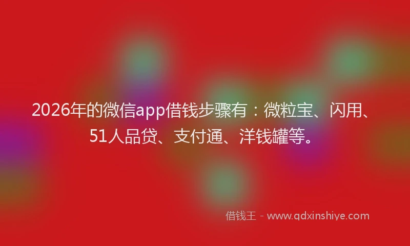 2026年的微信app借钱步骤有：微粒宝、闪用、51人品贷、支付通、洋钱罐等。