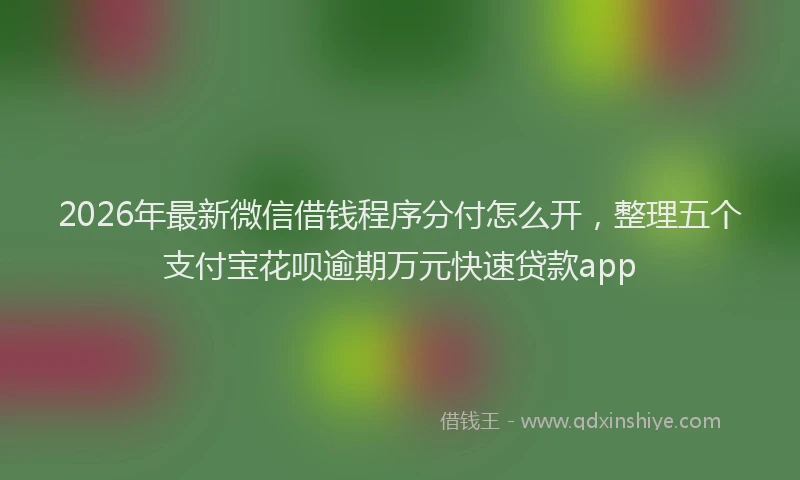 2026年最新微信借钱程序分付怎么开，整理五个支付宝花呗逾期万元快速贷款app