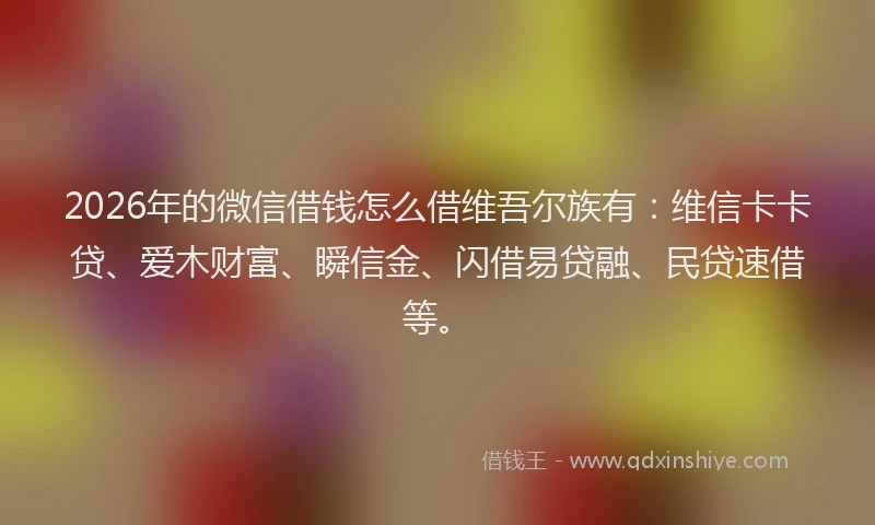 2026年的微信借钱怎么借维吾尔族有：维信卡卡贷、爱木财富、瞬信金、闪借易贷融、民贷速借等。