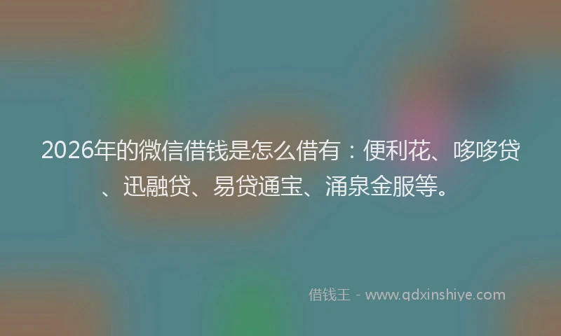 2026年的微信借钱是怎么借有：便利花、哆哆贷、迅融贷、易贷通宝、涌泉金服等。