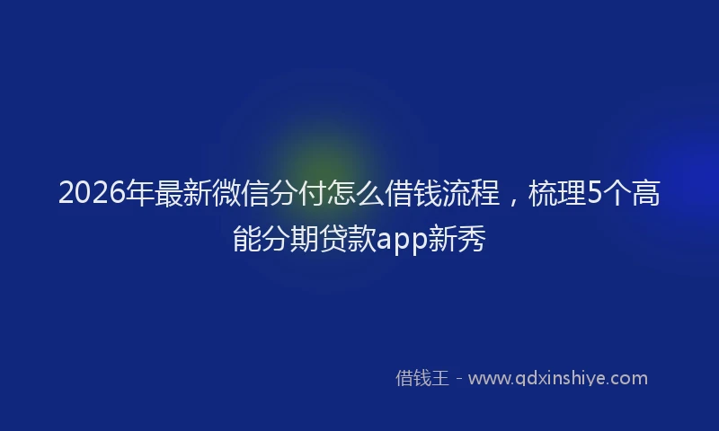 2026年最新微信分付怎么借钱流程，梳理5个高能分期贷款app新秀