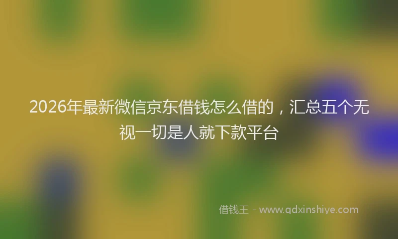 2026年最新微信京东借钱怎么借的，汇总五个无视一切是人就下款平台