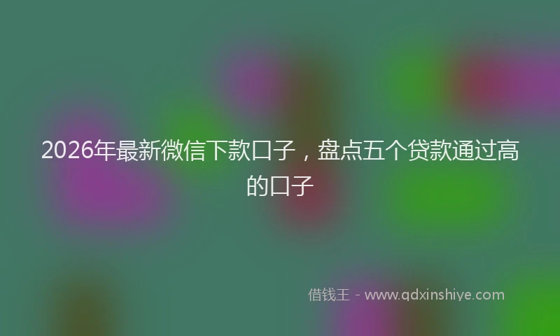 2026年最新微信下款口子，盘点五个贷款通过高的口子