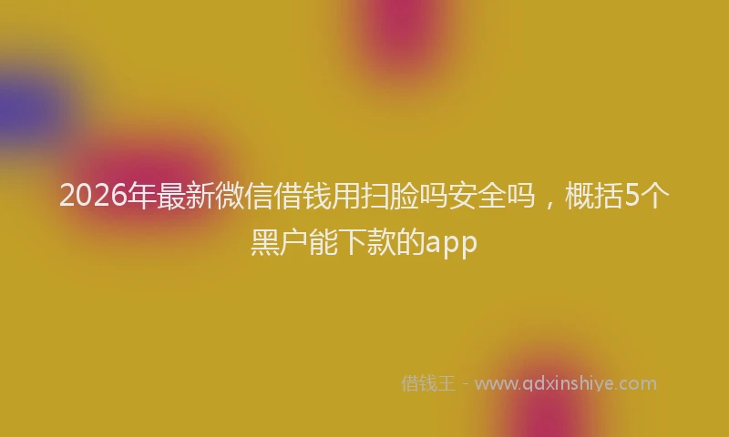 2026年最新微信借钱用扫脸吗安全吗，概括5个黑户能下款的app