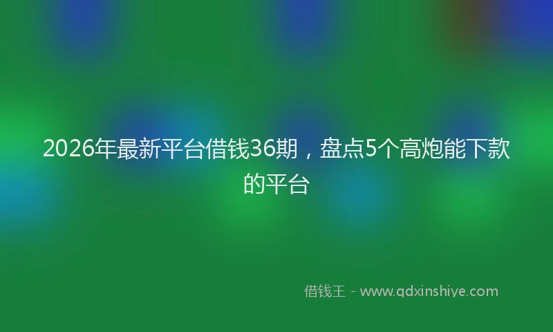 2026年最新平台借钱36期，盘点5个高炮能下款的平台