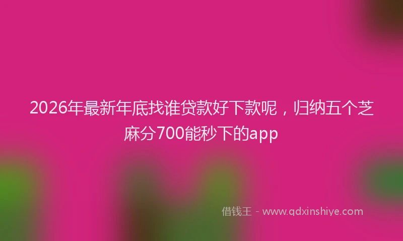 2026年最新年底找谁贷款好下款呢，归纳五个芝麻分700能秒下的app