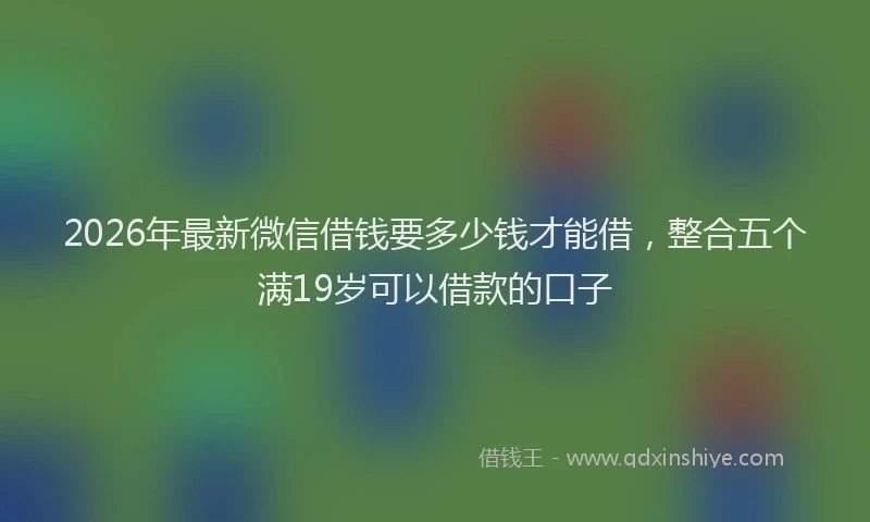 2026年最新微信借钱要多少钱才能借，整合五个满19岁可以借款的口子
