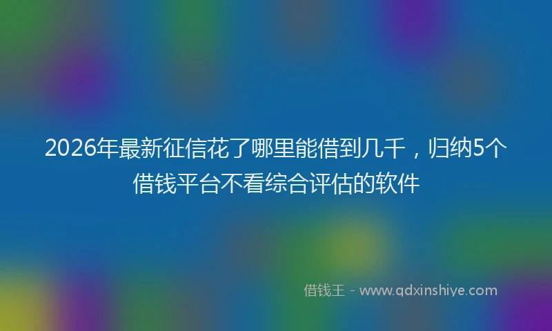 2026年最新征信花了哪里能借到几千，归纳5个借钱平台不看综合评估的软件