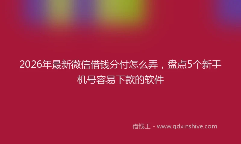 2026年最新微信借钱分付怎么弄，盘点5个新手机号容易下款的软件