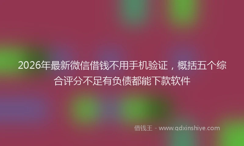 2026年最新微信借钱不用手机验证，概括五个综合评分不足有负债都能下款软件