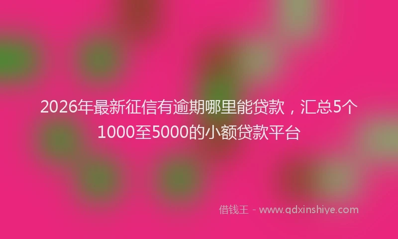 2026年最新征信有逾期哪里能贷款，汇总5个1000至5000的小额贷款平台