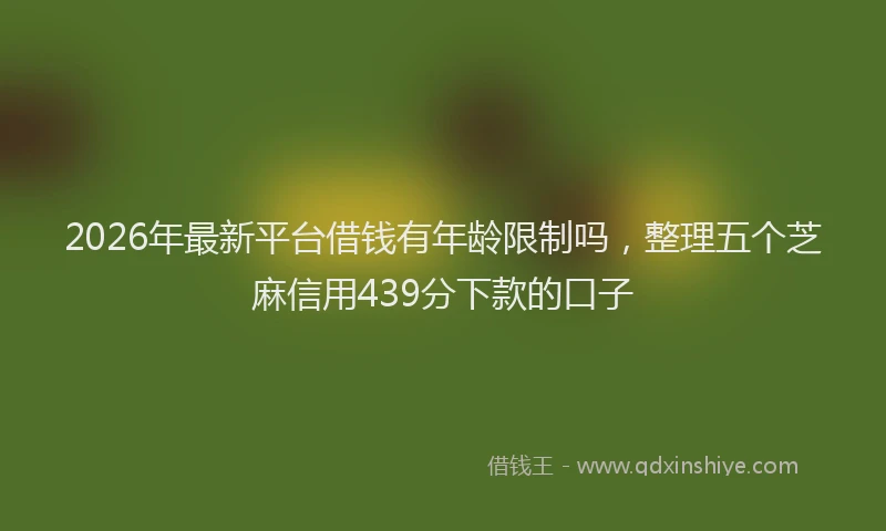 2026年最新平台借钱有年龄限制吗，整理五个芝麻信用439分下款的口子