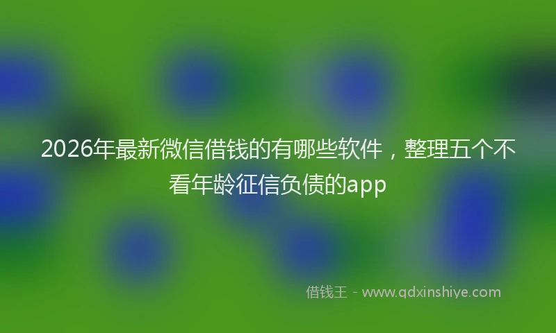 2026年最新微信借钱的有哪些软件，整理五个不看年龄征信负债的app