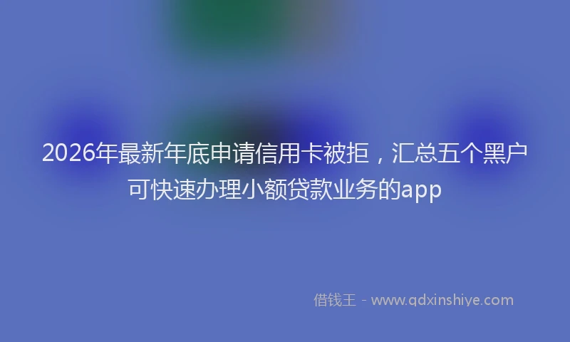 2026年最新年底申请信用卡被拒，汇总五个黑户可快速办理小额贷款业务的app