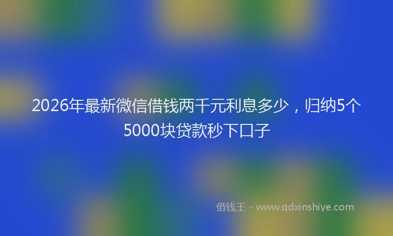 2026年最新微信借钱两千元利息多少，归纳5个5000块贷款秒下口子
