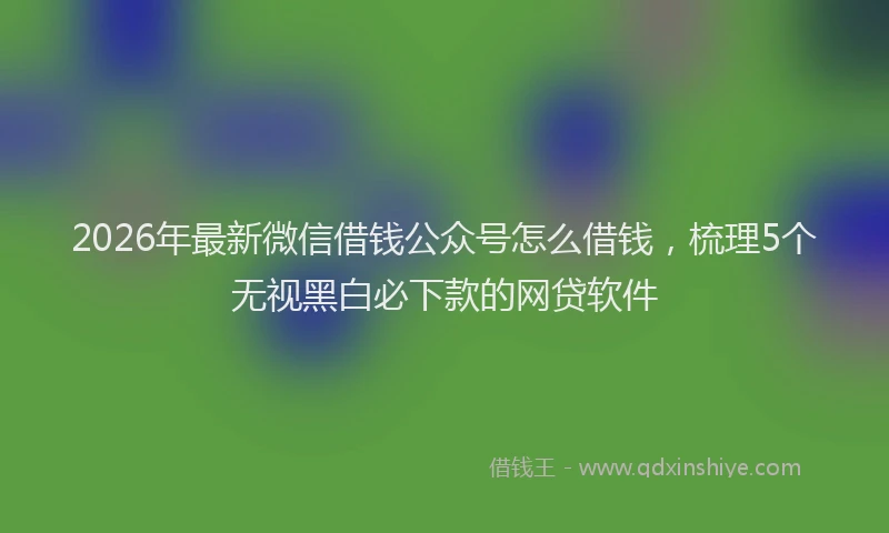 2026年最新微信借钱公众号怎么借钱，梳理5个无视黑白必下款的网贷软件
