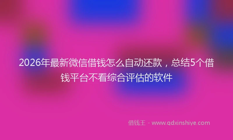 2026年最新微信借钱怎么自动还款，总结5个借钱平台不看综合评估的软件