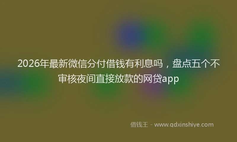 2026年最新微信分付借钱有利息吗，盘点五个不审核夜间直接放款的网贷app