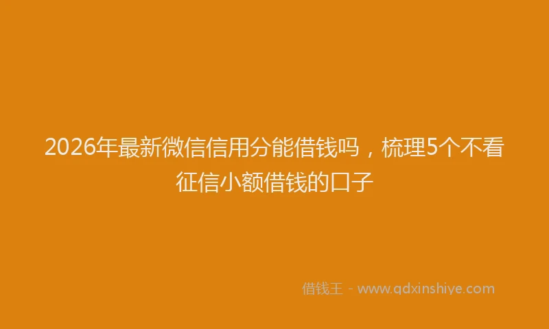 2026年最新微信信用分能借钱吗，梳理5个不看征信小额借钱的口子
