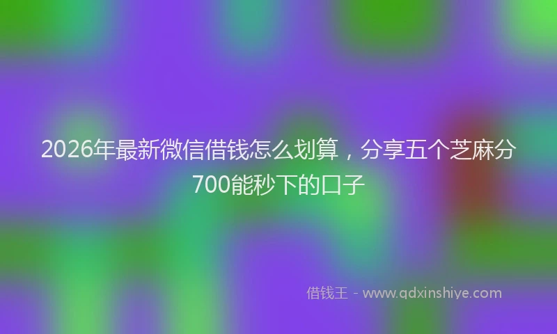 2026年最新微信借钱怎么划算，分享五个芝麻分700能秒下的口子