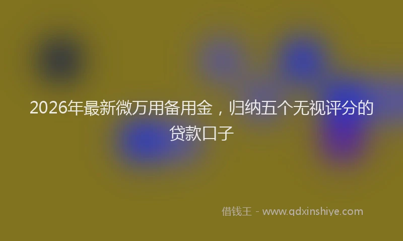 2026年最新微万用备用金，归纳五个无视评分的贷款口子