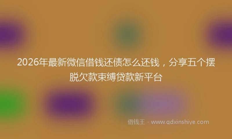 2026年最新微信借钱还债怎么还钱，分享五个摆脱欠款束缚贷款新平台