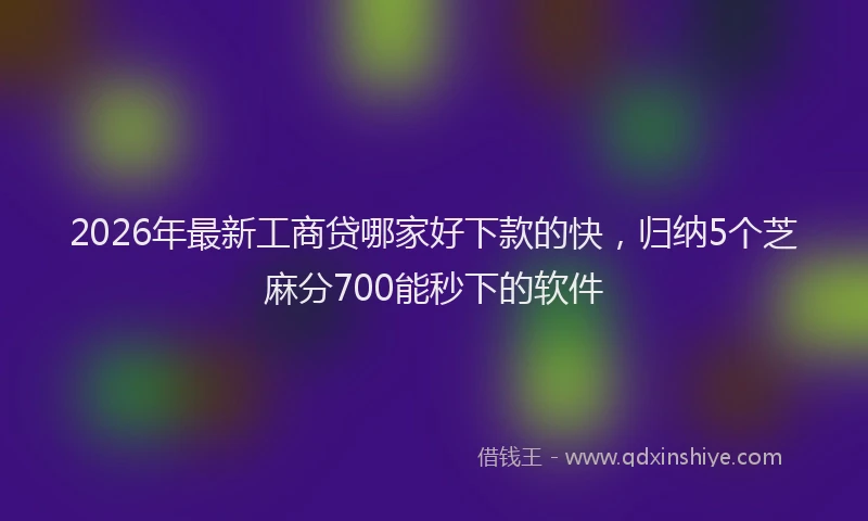 2026年最新工商贷哪家好下款的快，归纳5个芝麻分700能秒下的软件
