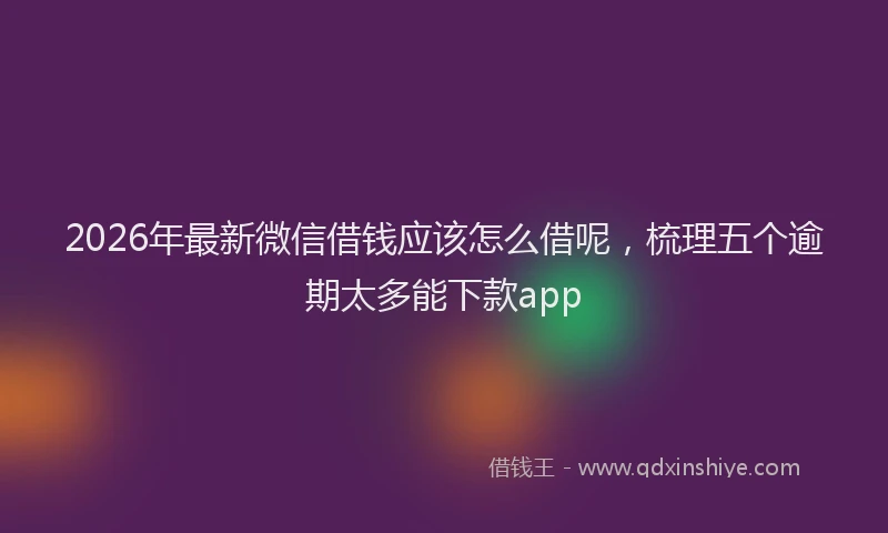 2026年最新微信借钱应该怎么借呢，梳理五个逾期太多能下款app