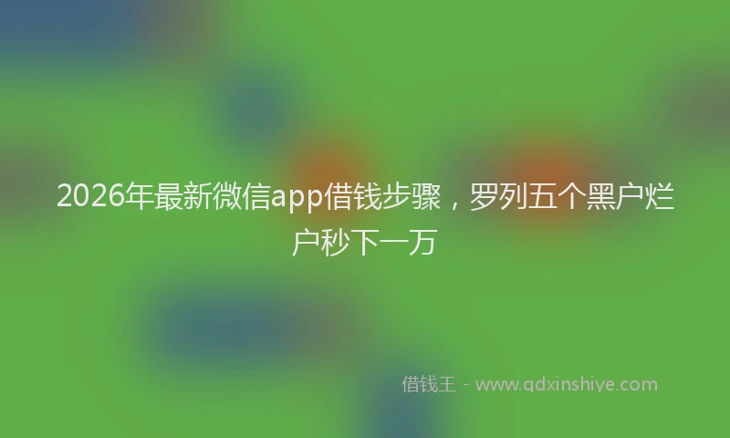 2026年最新微信app借钱步骤，罗列五个黑户烂户秒下一万