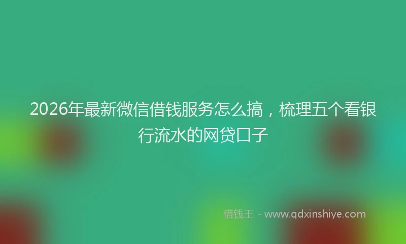 2026年最新微信借钱服务怎么搞，梳理五个看银行流水的网贷口子
