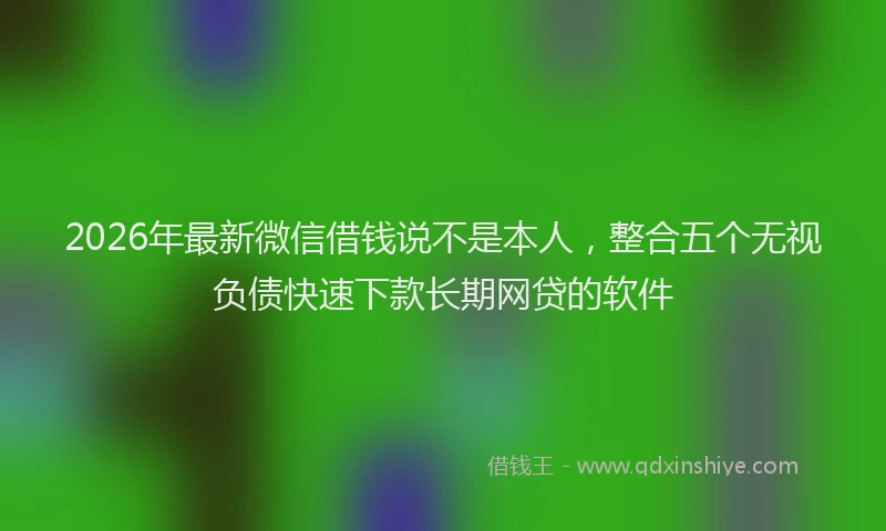 2026年最新微信借钱说不是本人，整合五个无视负债快速下款长期网贷的软件