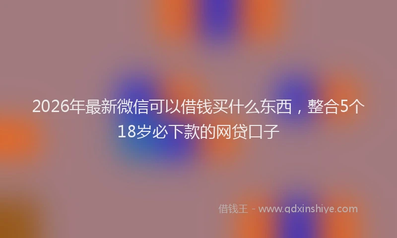 2026年最新微信可以借钱买什么东西，整合5个18岁必下款的网贷口子