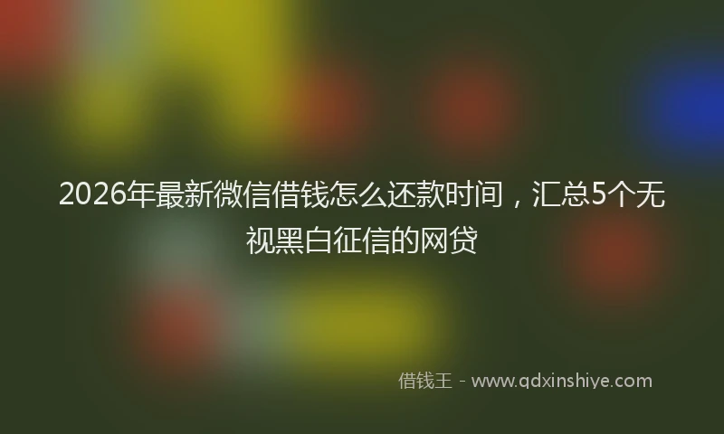 2026年最新微信借钱怎么还款时间，汇总5个无视黑白征信的网贷