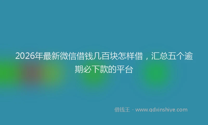 2026年最新微信借钱几百块怎样借，汇总五个逾期必下款的平台