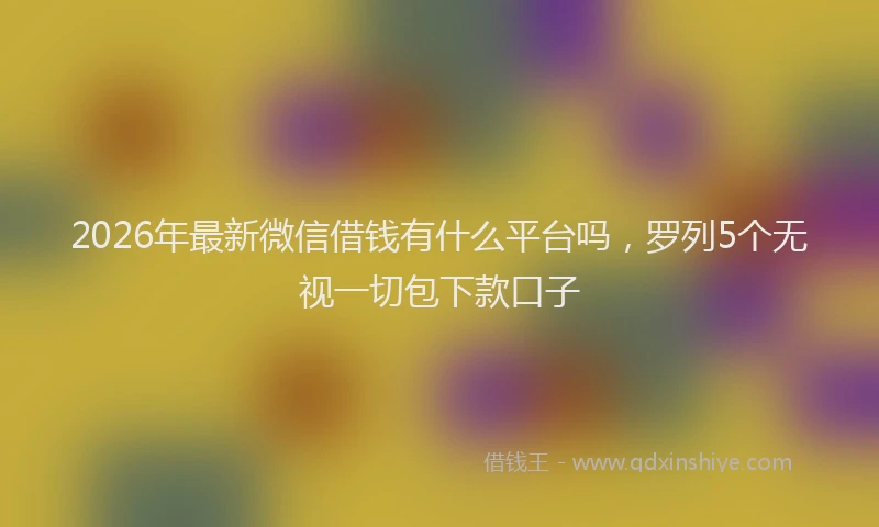 2026年最新微信借钱有什么平台吗，罗列5个无视一切包下款口子