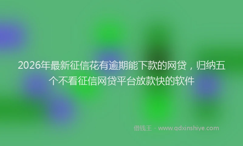 2026年最新征信花有逾期能下款的网贷，归纳五个不看征信网贷平台放款快的软件