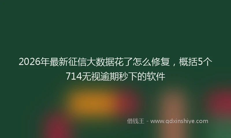 2026年最新征信大数据花了怎么修复，概括5个714无视逾期秒下的软件
