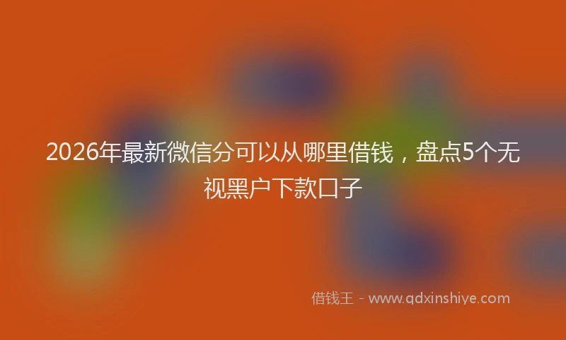 2026年最新微信分可以从哪里借钱，盘点5个无视黑户下款口子