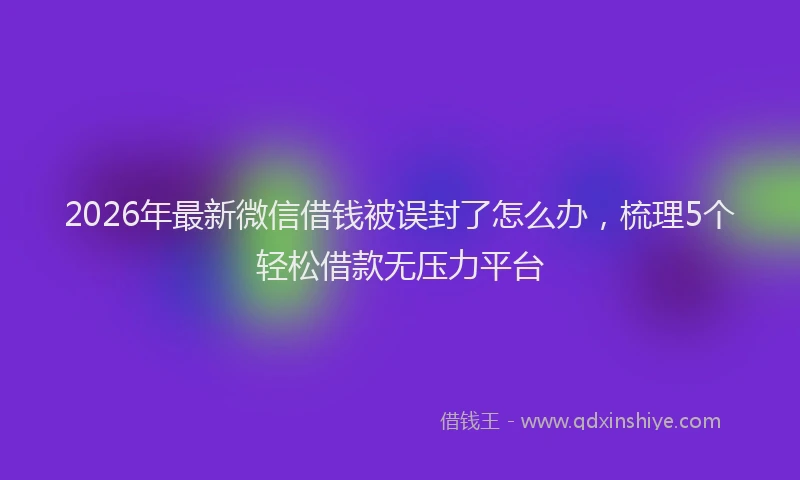 2026年最新微信借钱被误封了怎么办，梳理5个轻松借款无压力平台