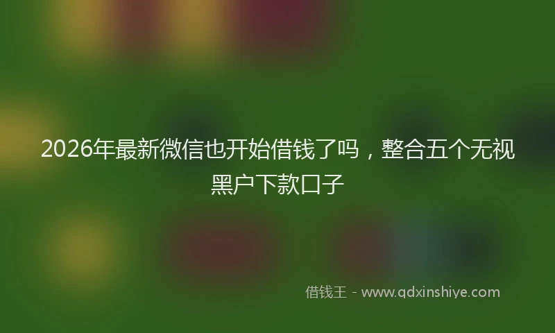 2026年最新微信也开始借钱了吗，整合五个无视黑户下款口子