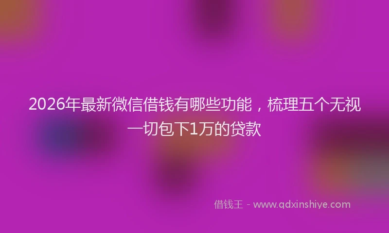 2026年最新微信借钱有哪些功能，梳理五个无视一切包下1万的贷款