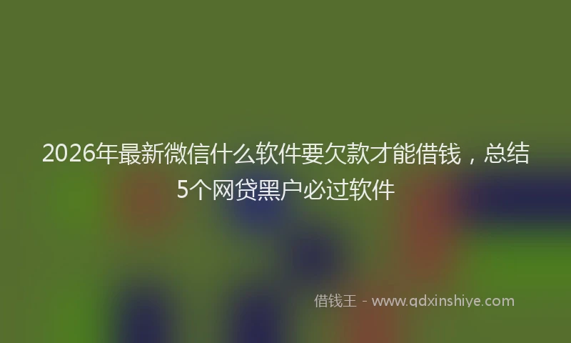 2026年最新微信什么软件要欠款才能借钱，总结5个网贷黑户必过软件
