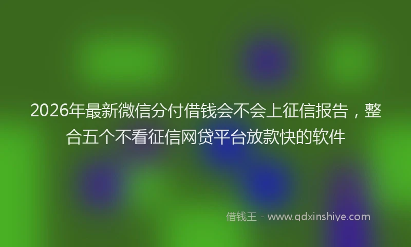 2026年最新微信分付借钱会不会上征信报告，整合五个不看征信网贷平台放款快的软件