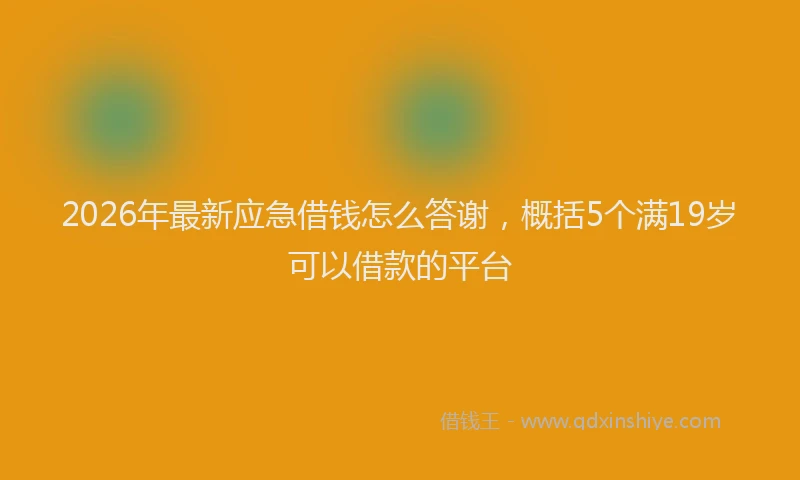 2026年最新应急借钱怎么答谢，概括5个满19岁可以借款的平台