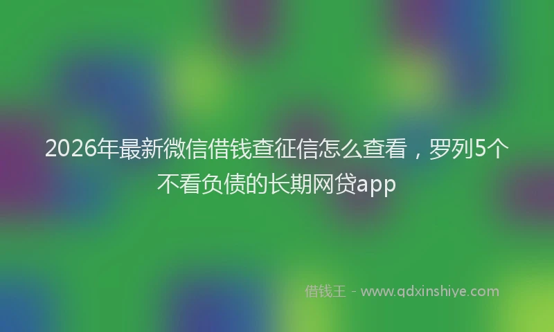 2026年最新微信借钱查征信怎么查看，罗列5个不看负债的长期网贷app