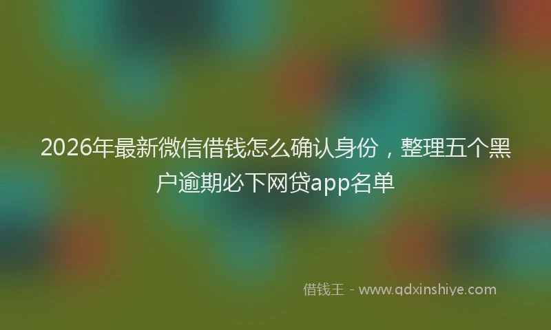 2026年最新微信借钱怎么确认身份，整理五个黑户逾期必下网贷app名单