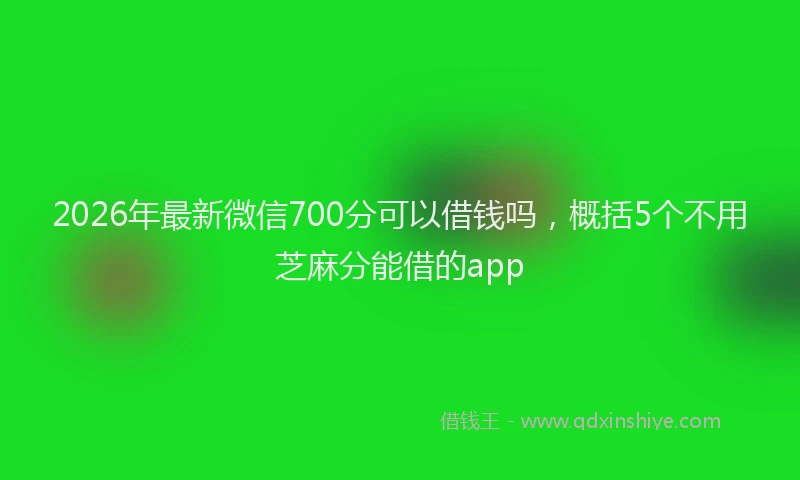 2026年最新微信700分可以借钱吗，概括5个不用芝麻分能借的app